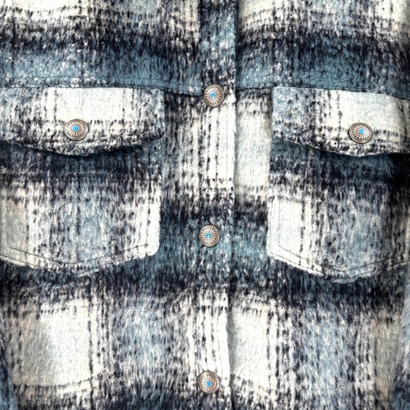 NEW Shyanne Women's Sherpa Collar Shacket XXXL Turquoise Concho Snaps Western - Picture 5 of 12